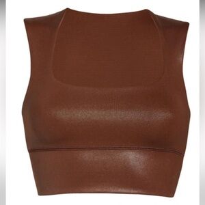 IVL COLLECTIVE Boomerang Faux Leather Sports Bra Size 10